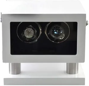 Contains Watch Pillow (A) Piano Painted Automatic Watch Winder for 2 Watches, 5 celsius truth scowl shell evaporation Modes Ans Mute Motor, Watch Box with LED Light, 