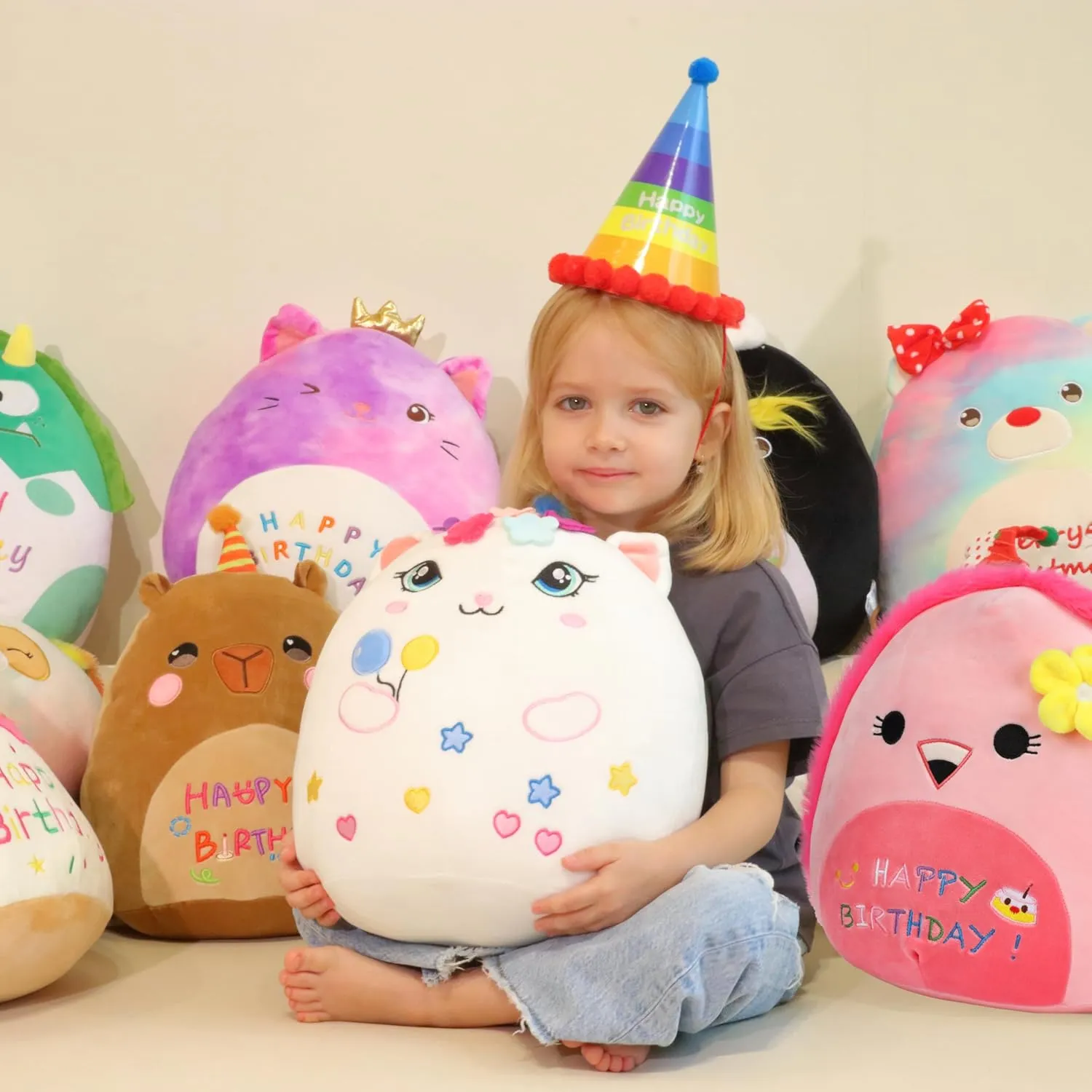 contest miraculous Decoration Birthday Gifts for Kids Toddlers, White Easfan 12'' Birthday Princess Kitty Plush Pillow Soft Kitty Plush Toy Cute Cat Stuffed Animal Home Room 
