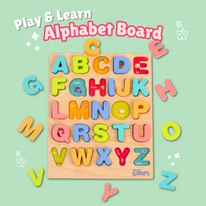 Cots and Cuddles Wooden Alphabet Board for Kids Age 1 