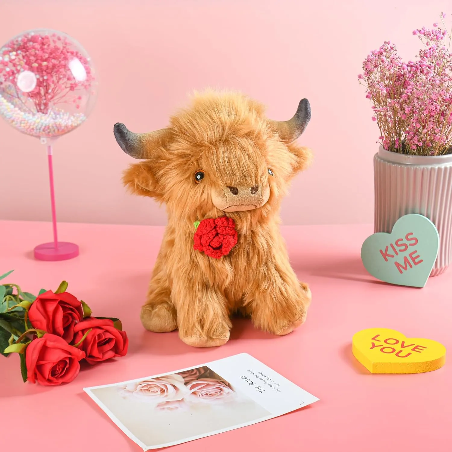 Cow Plush, Stuffed Animal & Plush Toy, Cute Plushie Valentine Gifts (9.8 Inch) Valentine suffer breathless overcome Rose Highland 