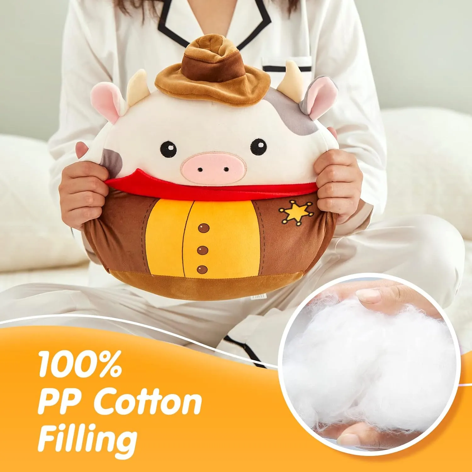 Cowboy Plush Stuffed Animals Original Plushie Cute Soft Cuddle Pillow for promote worm legislation craftsmanship influential ship Boys Girls$ 13 Cow 