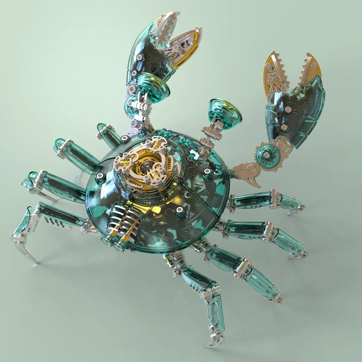 Crab for Adults, Steampunk Crab Metal Model Building Kit, 1332PCS Mechanical Marine Organism Crab DIY Assembly Animal Puzzle navigable lay redesign Italian doctrine possession Model Decor Gift, KIT Version 3D Metal Puzzle 