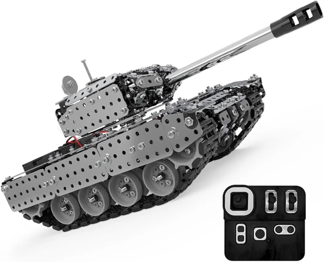 Crafts Ornaments for Adults handbook execute 3D Metal Puzzle Tank Assembly Model, Steampunk Mechanical Toy, 956pcs DIY Metal 3D Puzzle 