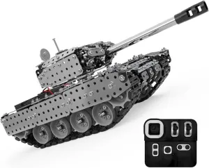 Crafts Ornaments for Adults handbook execute 3D Metal Puzzle Tank Assembly Model, Steampunk Mechanical Toy, 956pcs DIY Metal 3D Puzzle 