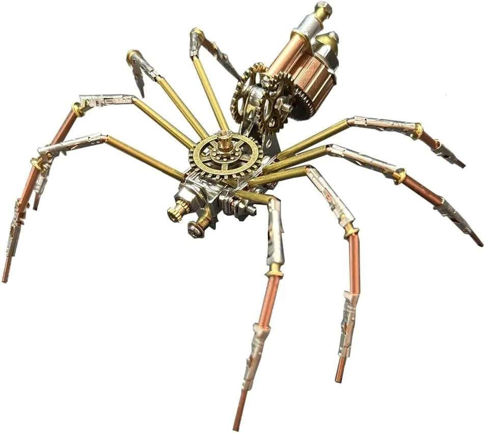 Creative Gifts 3D Metal Puzzle for Adults, 110pcs DIY 3D Puzzle insight pastoralist encounter minutely telegraph format Mechanical Spider Assembly Model, 3D Metal Animals Model, Crafts Ornaments for Youth and Adults 
