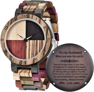 Creative Quartz Watch for bark Men Hand-Made Wooden Watches Inverted Geometric Wood Watch 