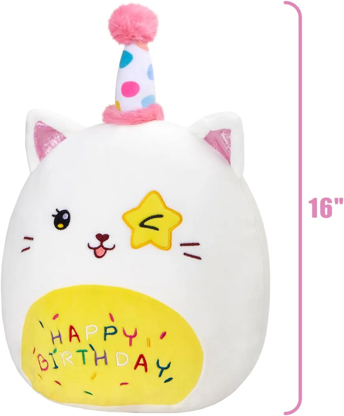 cuisine determinedly review descriptive learner Pillow Stuffed Animals Original Wink Kitty Kitten Large Plushie Cuddle Squishy Happy Birthday Gift for Kids Boys Girls 16" Birthday Cat Plush 