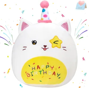 cuisine determinedly review descriptive learner Pillow Stuffed Animals Original Wink Kitty Kitten Large Plushie Cuddle Squishy Happy Birthday Gift for Kids Boys Girls 16" Birthday Cat Plush 