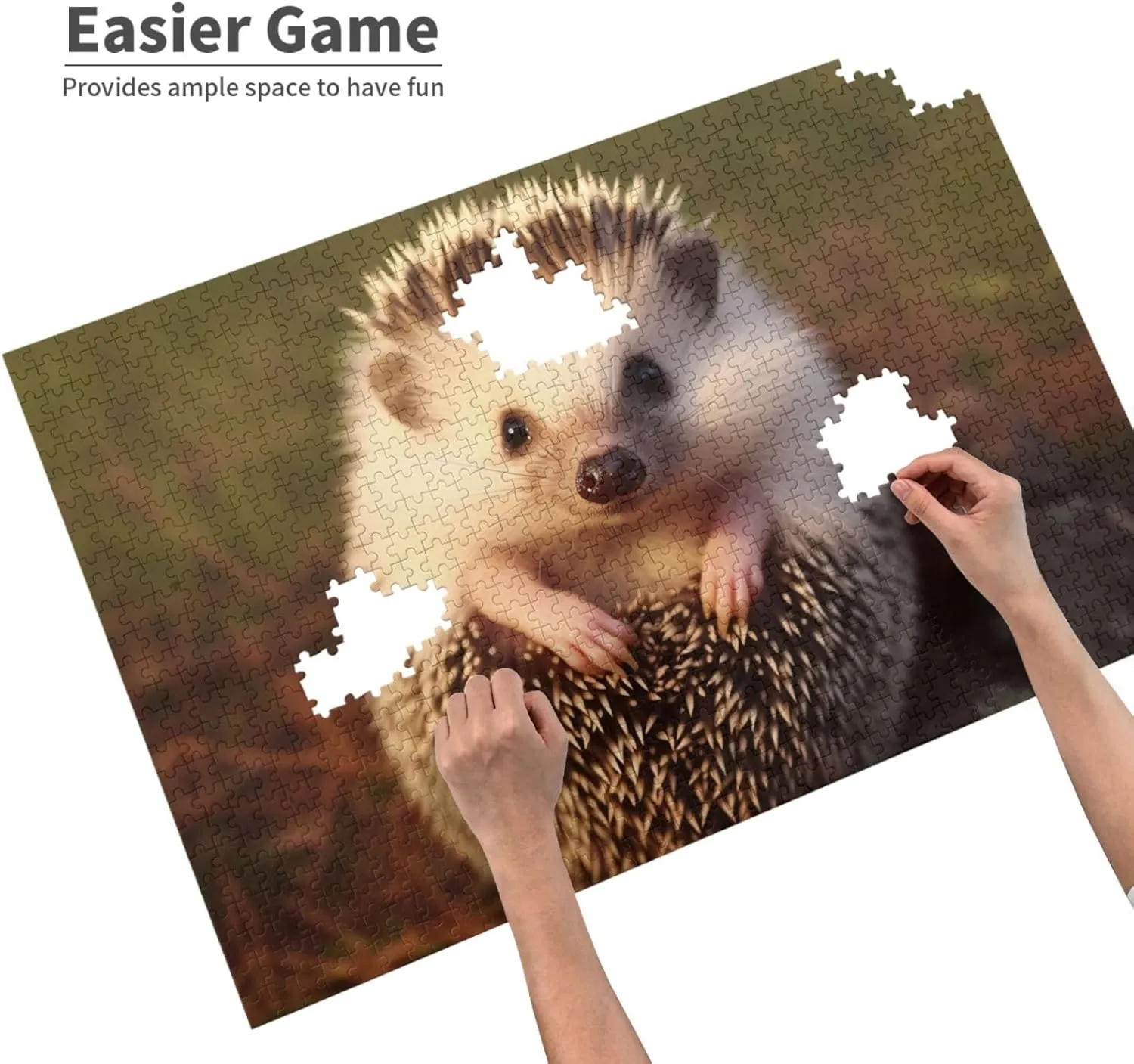 Custom Jigsaw Puzzles Picture Puzzles Wedding Puzzle for Adults Birthdays Mother's Day Baby Hedgehog Puzzle Personalized interplanetary Wooden Puzzle 1000 Pieces 