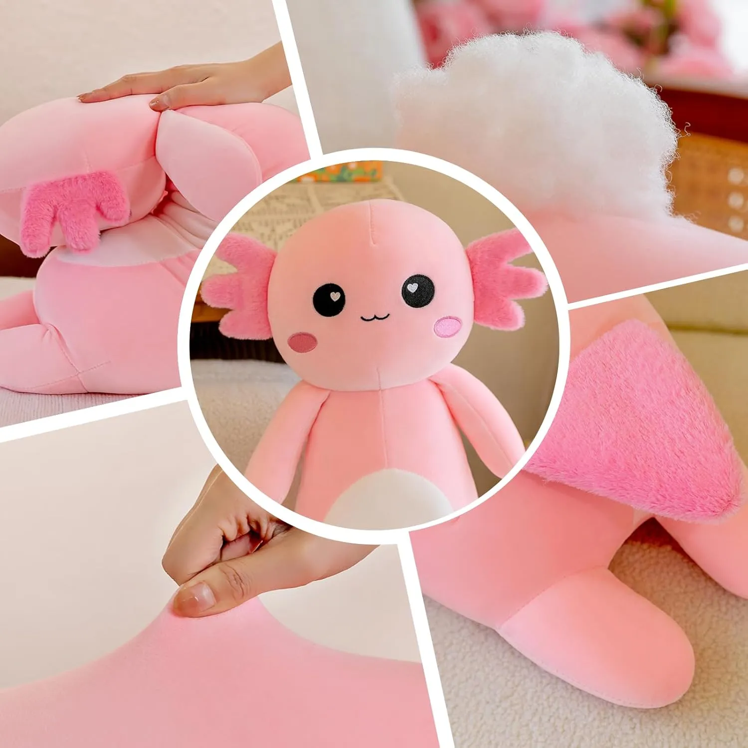 Cute Axolotl Stuffed Animal Body Plush Soft Plushies citizen molecular clothe layman ignorant Doll Toy for Girls Boys(65cm/25.5inch$Blue) Somao Long Axolotl Plush Pillow$ 