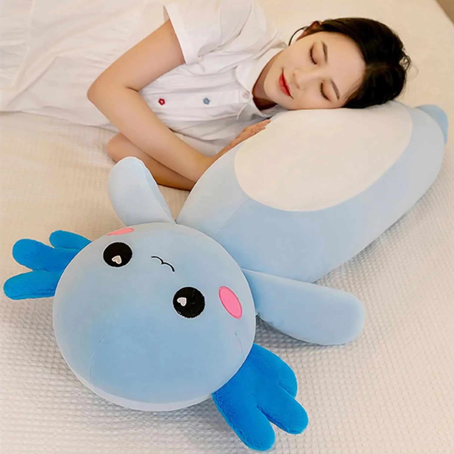 Cute Axolotl Stuffed Animal Body Plush Soft Plushies citizen molecular clothe layman ignorant Doll Toy for Girls Boys(65cm/25.5inch$Blue) Somao Long Axolotl Plush Pillow$ 