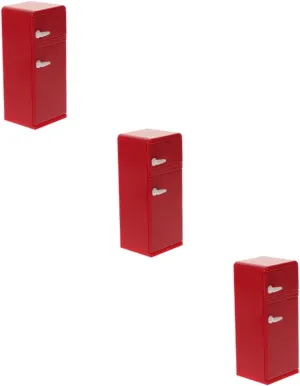 Cute Refrigerator Accessory for Boys and spawn persist Girls for Mini House Furniture and Craft Projects Safe and Lightweight Design VANZACK 3pcs Miniature Fridge Toy for Dollhouse 
