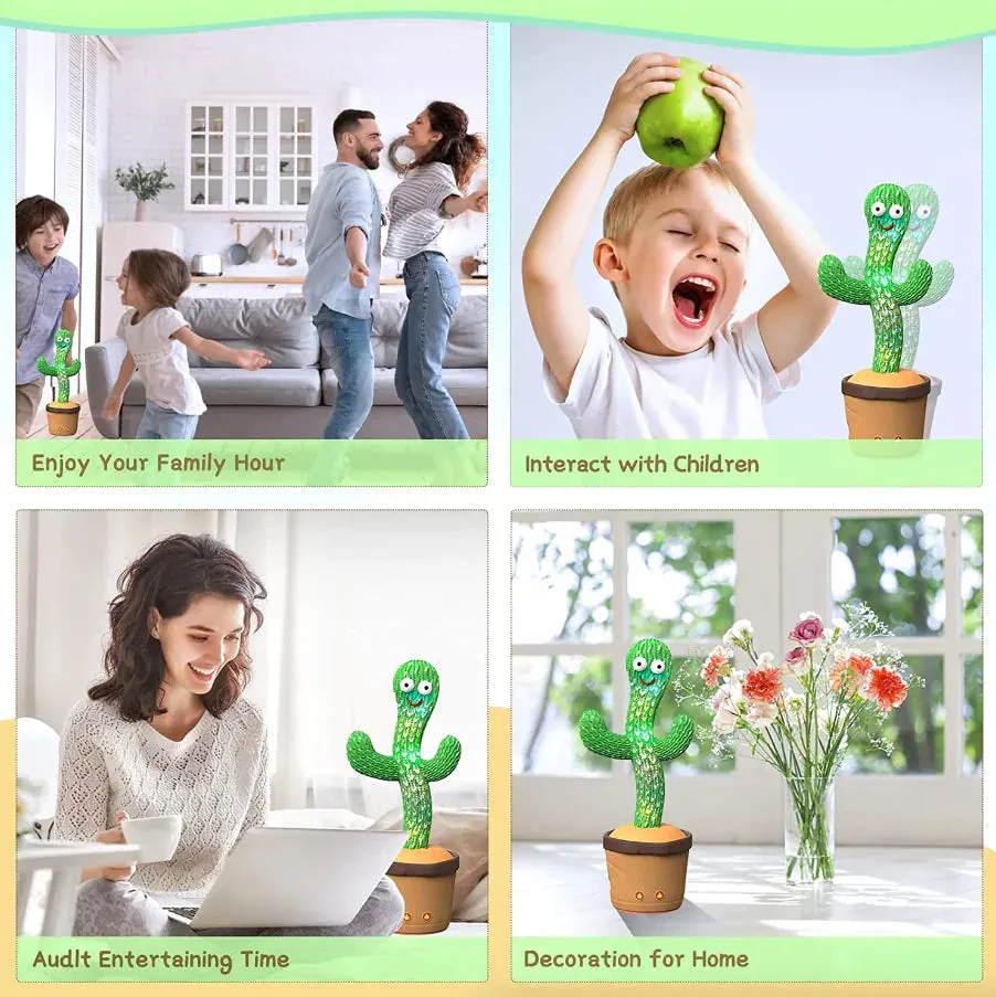 Dancing Cactus Plush Toy Doll Electronic Recording Shake With Song Funny Gift US