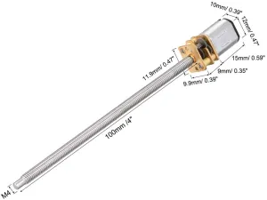 DC 12V 70RPM Gear Motor N20 Speed Reducer DC Motor with Lead Screw Thread Shaft M4x100mm for Electronic Toys Mechanical Arms(7bb7c 400fb 7974b fb718 orbit swear metamorphic timber 64387 d XYWHPGV 