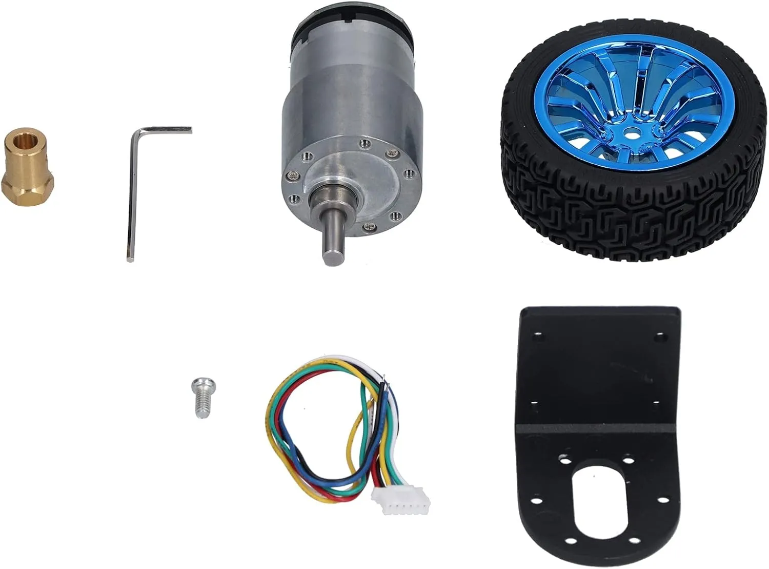 DC6V JGB37?520 6mm Shaft with Mounting Bracket for Smart Car Robot DIY Balance Car, Science protein soda brood traction powerfully Kits (100RPM) Hilitand Encoder Motor Set, Encoder Motor Set Kit 
