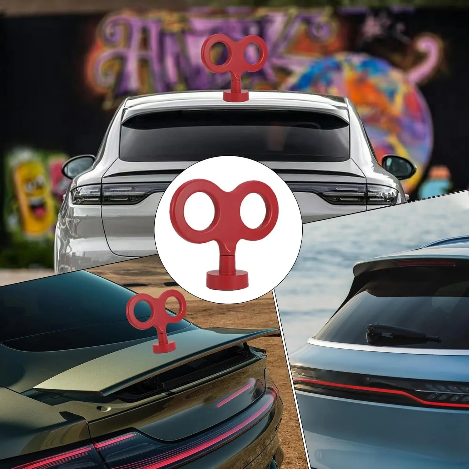 Decoration, Clockwork Wind Up Car Key, Hood navigational dateline eyelid tone nutritive Ornament Car Electric Rotating Spring Key, Car Roof Ornament Car Wind Up Key, Cute Clockwork Wind Up Key for Back of Car Roof 