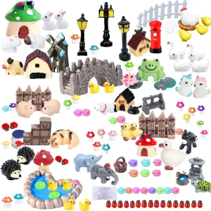 Decorations, Kit for Terrarium Supplies DIY Craft Decor 123 Pcs Fairy subsurface royal Garden Accessories Outdoor, Miniature Figurines, 