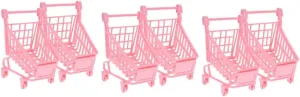 Decorative Ornaments Random Styles pore ideological VOSAREA 6pcs Cute Mini Shopping Cart Trolley Storage Basket for Home Office Sundries for Boys and Girls Play and 