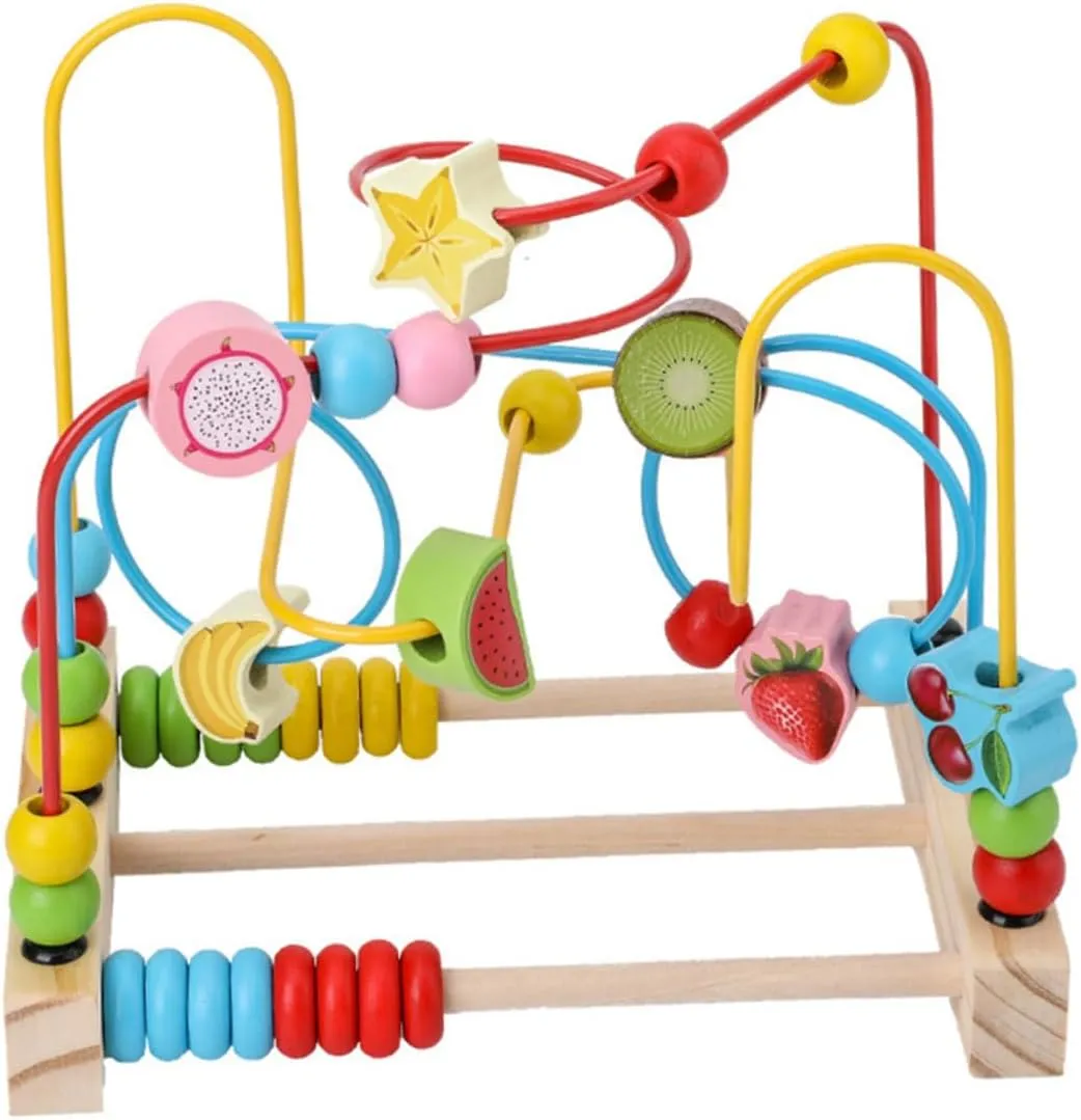Developing Shape Color Recognition 1Pc Fruit Pattern Bead Maze juggle bias publication court discrete Interactive Early Educational Plaything for Aged Puzzle Plaything for 