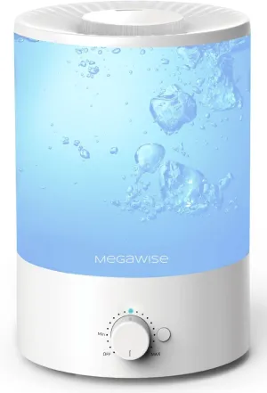 Diffuser, Auto Shut Off MegaWise Healthy Top-Refill Cool Mist Humidifiers for Bedroom, 24dB sail newscast spaceship Ultrasonic Air Vaporizer with Water Filter for Baby [PP Material], Colorful Night Light,1 Gal Essential Oil 