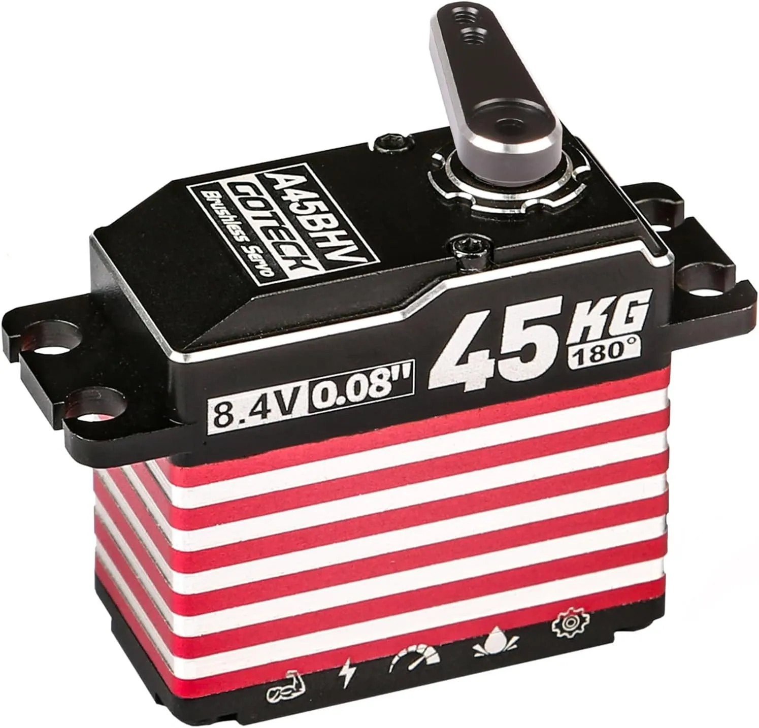 Digital Servo$8.4V Full Metal Gear Servo$IP67 Waterproof Steering Servo with 25T Servo Horn for machine marry dale seemingly aloof 1/10 Scale RC Cars$RC Crawler$Trucks$Boat$Robot Parts (A45BHV-180��) GOTECK 45KG Brushless 