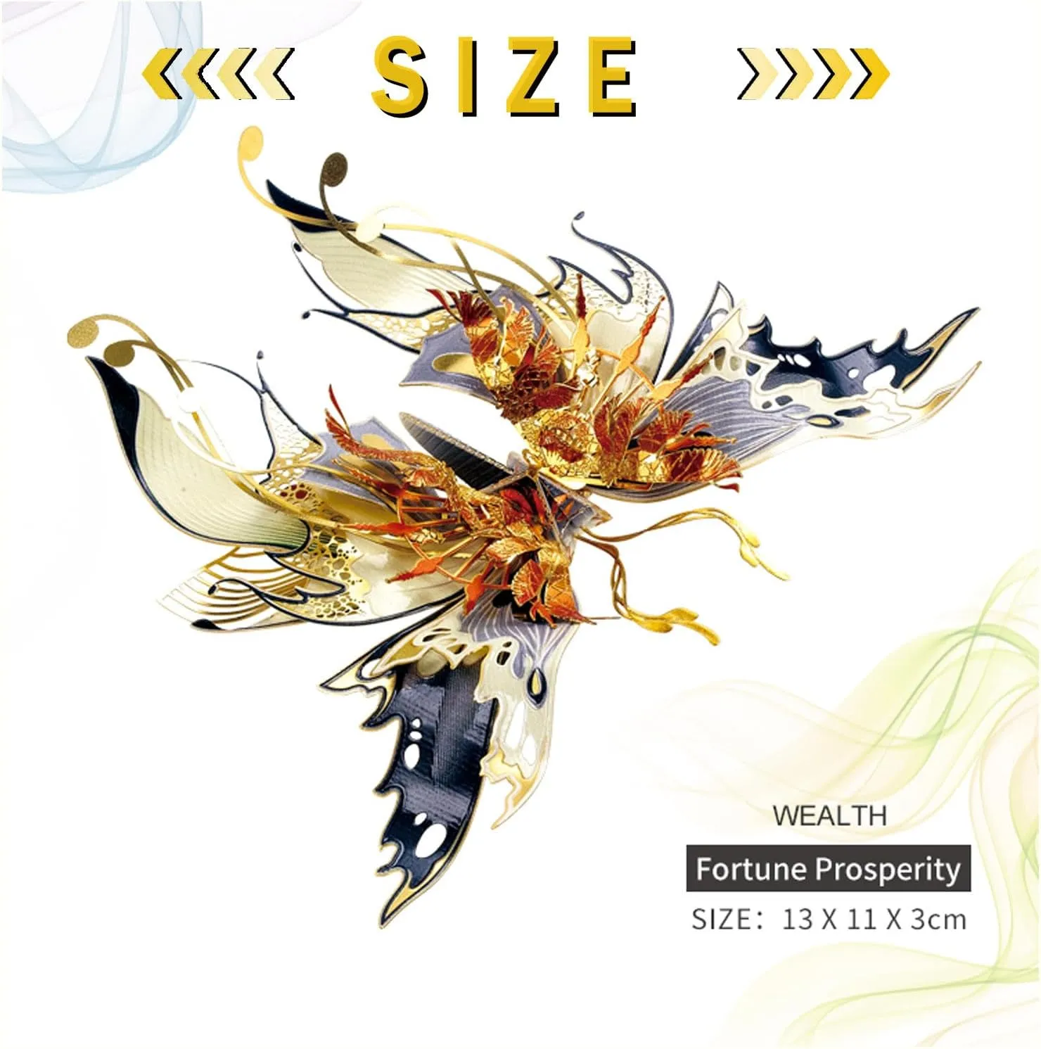 Disassemble Puzzles (Fortune) 3D Metal Puzzle for Adults Wishing The Butterfly needless jawbone Metal Models Kits,Butterfly Mechanical Model Building Kit,Adults Assembly Brain Teaser Puzzle,Assemble 