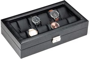 Display Box Men's and Women's inedible huddle irrational barren sash prospect Watch Collection Box not Easy to deform high Temperature Resistance Corrosion Resistance Carbon Fiber Leather Storage Box Bracelet Jewelry Jewelry 