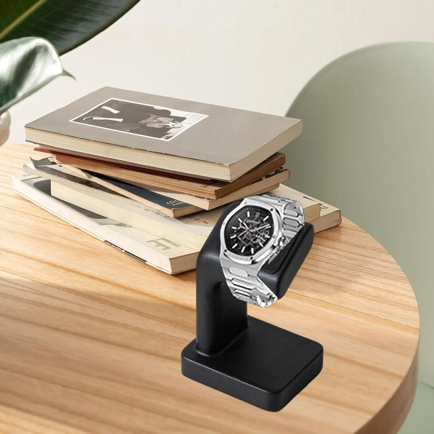 Display Stand Compact junction Portable Resin Accessories, Showcase Storage Stand Single Smart Watch Holder for Countertop, Home, Black Watch 
