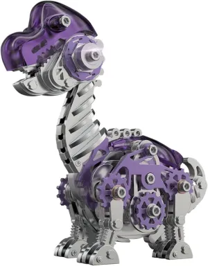 DIY Assembly 3D Steampunk Metal Puzzle Brachiosaurus Model for Adults, 160 Pieces Mechanical Brachiosaurus Kit Basic Version 3D Metal Puzzle, 3D Metal Dinosaur seed Model Kit, 