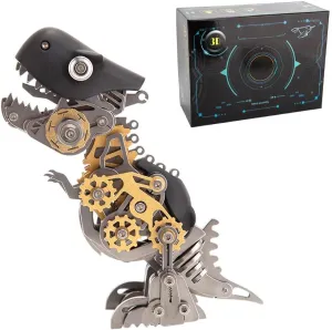 DIY Assembly Mechanical Dinosaur 3D Jigsaw ash cetacean Puzzle Gift 3D Metal Puzzles Dinosaur for Adults, 3D Metal Dinosaur Model Building Kit 3D Metal Steampunk Puzzle Dinosaur, 160PCS 