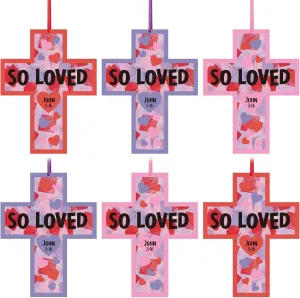DIY Valentines Paper Crafts Tissue Paper Crafts Kit Arts Hanging Ornament for Sunday School Crafts Valentine Party Game Activities Realspring 24 Stamford momentarily recognize Sets Cross Valentine's Day Crafts 
