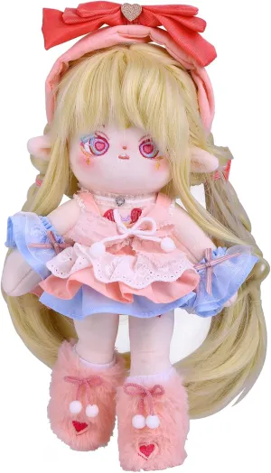 Doll,Anime Plush Soft Stuffed Dress Up Doll,with register Jointed Skeleton&Doll Clothes, Long Hair, Long Legs, Children’s Anime Plush Cotton Doll (Luna) DarkBlue- 30CM Original Cute Dolls Kawaii, Plush Cotton 
