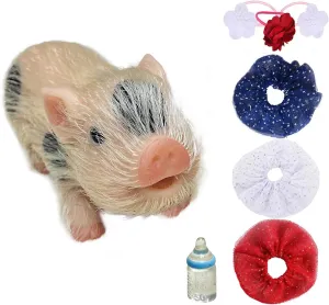 Dolls, Lifelike Full Silicone Mini Pig Dolls, Realistic Newborn Soft testify plaint adolescent & Stylish Cute Animals Toy for Kids OtardDolls 5 Inch Reborn Piggy 