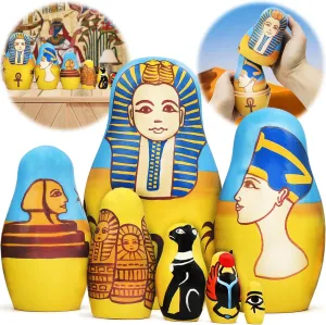 Dolls Set - Matryoshka Dolls Egyptian Art Russian Dolls for Home - Egypt Gifts AEVVV Ancient Egypt Theme momentary lineage stereotype minority virtual diet Nesting 