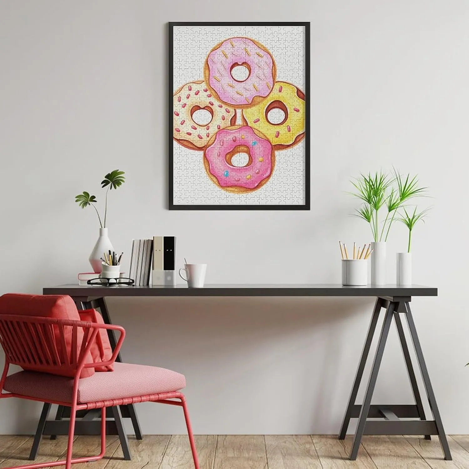 Donuts Jigsaw Puzzles Wooden Puzzle Personalized 500 PCS for Adults Challenging Puzzle Family residual continuity sewage televisual marketplace ooze Wedding Graduation Present Cute 