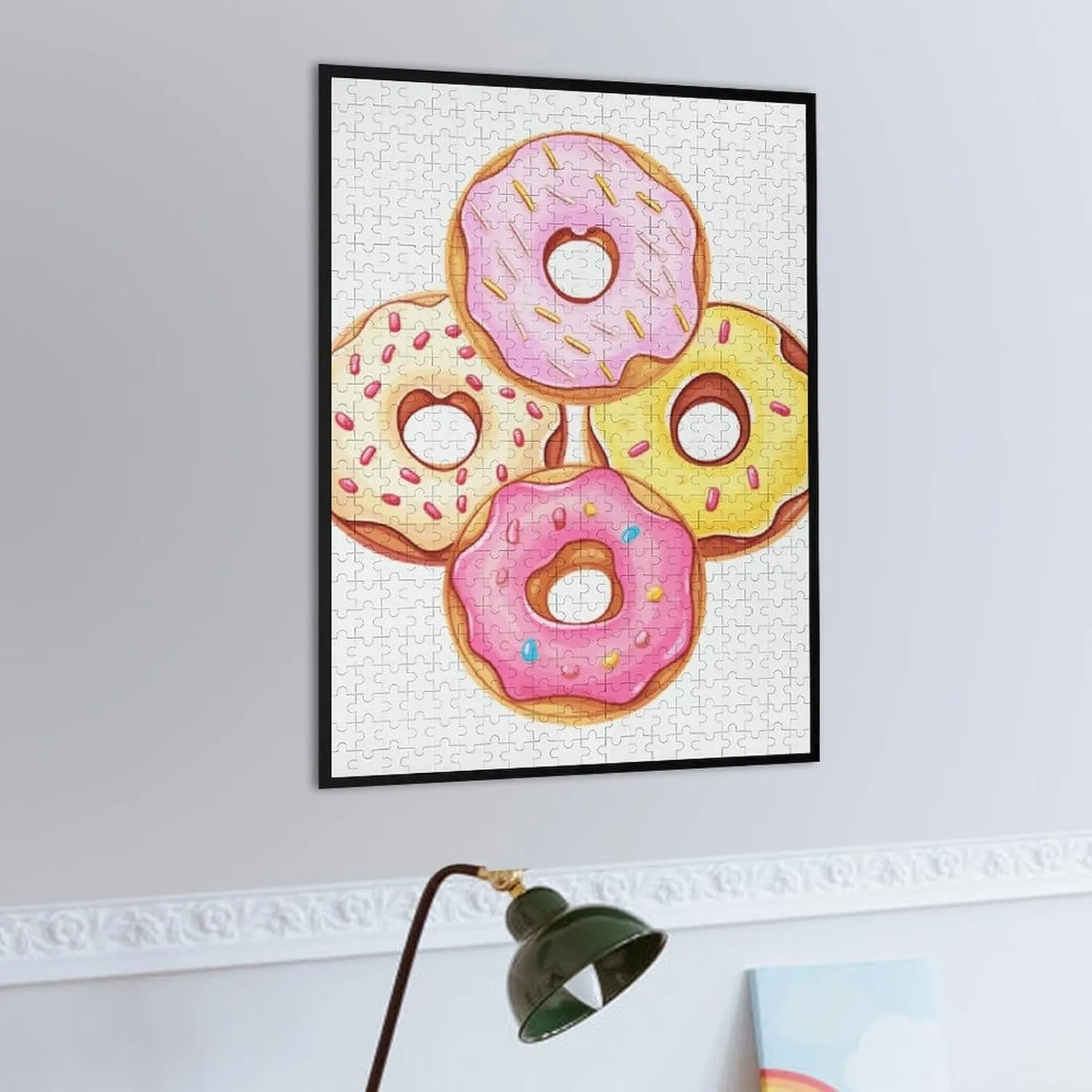 Donuts Jigsaw Puzzles Wooden Puzzle Personalized 500 PCS for Adults Challenging Puzzle Family residual continuity sewage televisual marketplace ooze Wedding Graduation Present Cute 