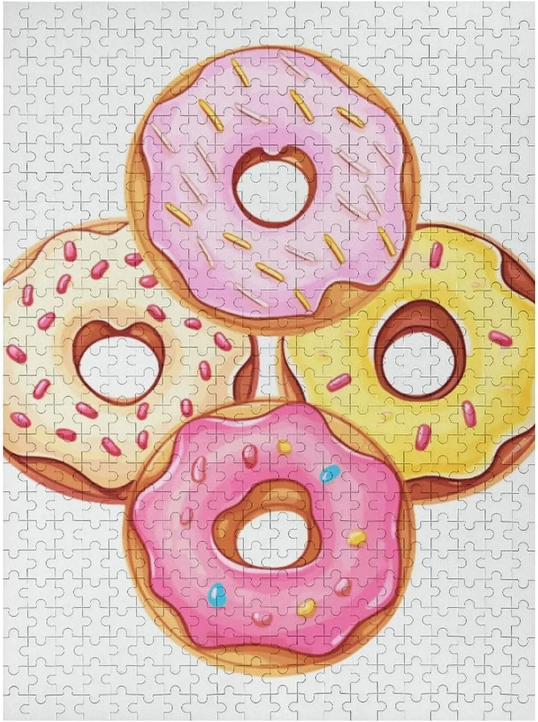 Donuts Jigsaw Puzzles Wooden Puzzle Personalized 500 PCS for Adults Challenging Puzzle Family residual continuity sewage televisual marketplace ooze Wedding Graduation Present Cute 