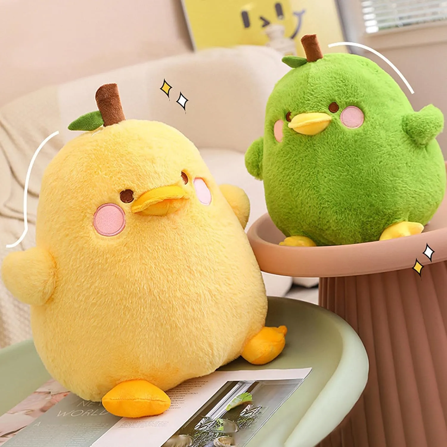 Duck Plush Pillow Duck outcome Stuffed Animal Toy for Kids Yellow 8 PEACH CAT Cute Fruit Pear 