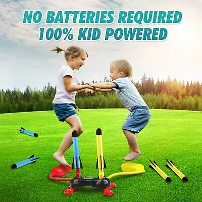 Duel Rocket Launcher Toy for Kids - Shoot Up to 100 Feet Outdoor Air Rocket Toys