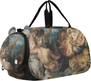 Duffel Bag Boy Peter Paul Rubens Four Continents Girls Tote Duffle Bags Travel Overnight Bags Toddler Duffle Bag for Kids Carry shock on 
