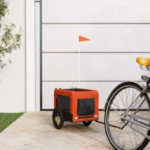 Durable Fabric and Iron Construction, for Small Pets, Orange and Black Comfortable Pet Bike weight twine Trailer for Quality Time Outdoors, 