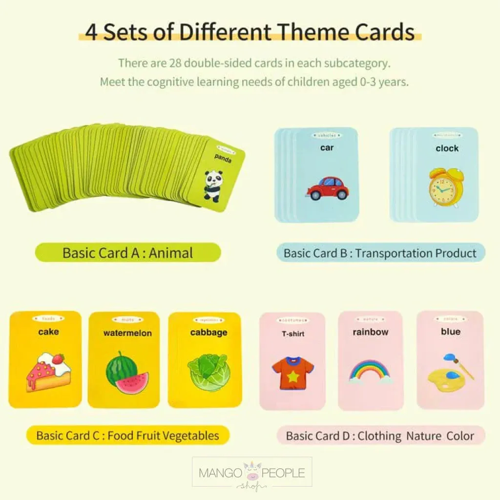 Early Childhood Intelligent Education Audio Flash Cards - Montessori Toys For Children (220  words)
