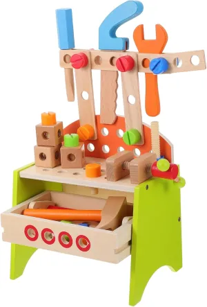 Early Education Fun inviting and Practical for Boys Develops Hand Eye Coordination and Strength for Parent GALPADA 1Set Wooden Tool Table Interactive Assembly Plaything for 