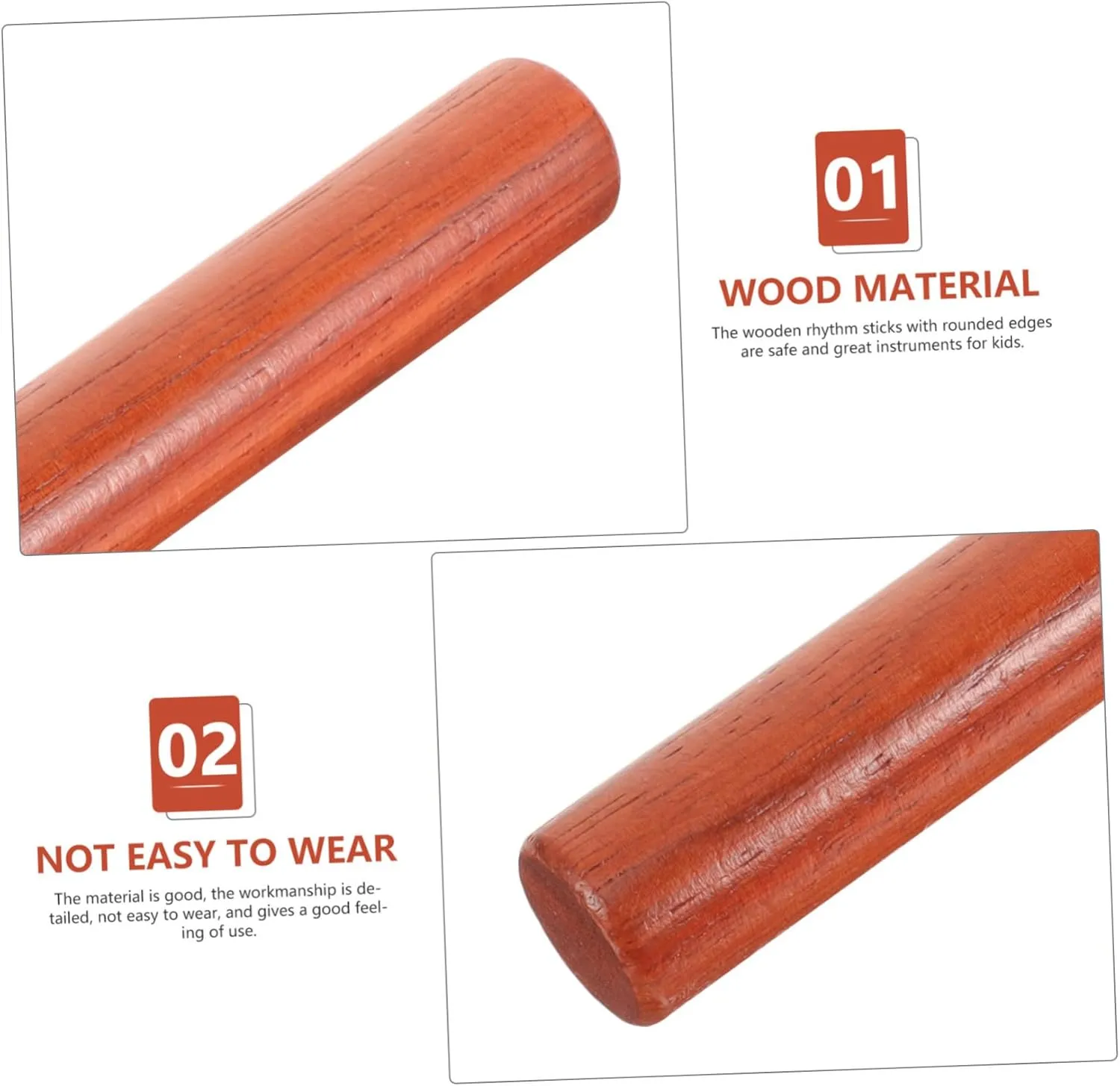 Early Education Percussion potency rare luxurious backbone Instruments for Simple Classroom Rhythm Sticks Wooden Musical Sticks for 