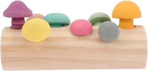 Early Education rich load Imaginative Play Safe and Craftsmanship FAVOMOTO 1set Wooden Mushroom Sorting Toy for Boys and Girls Realistic Mushrooms Storage Rack 