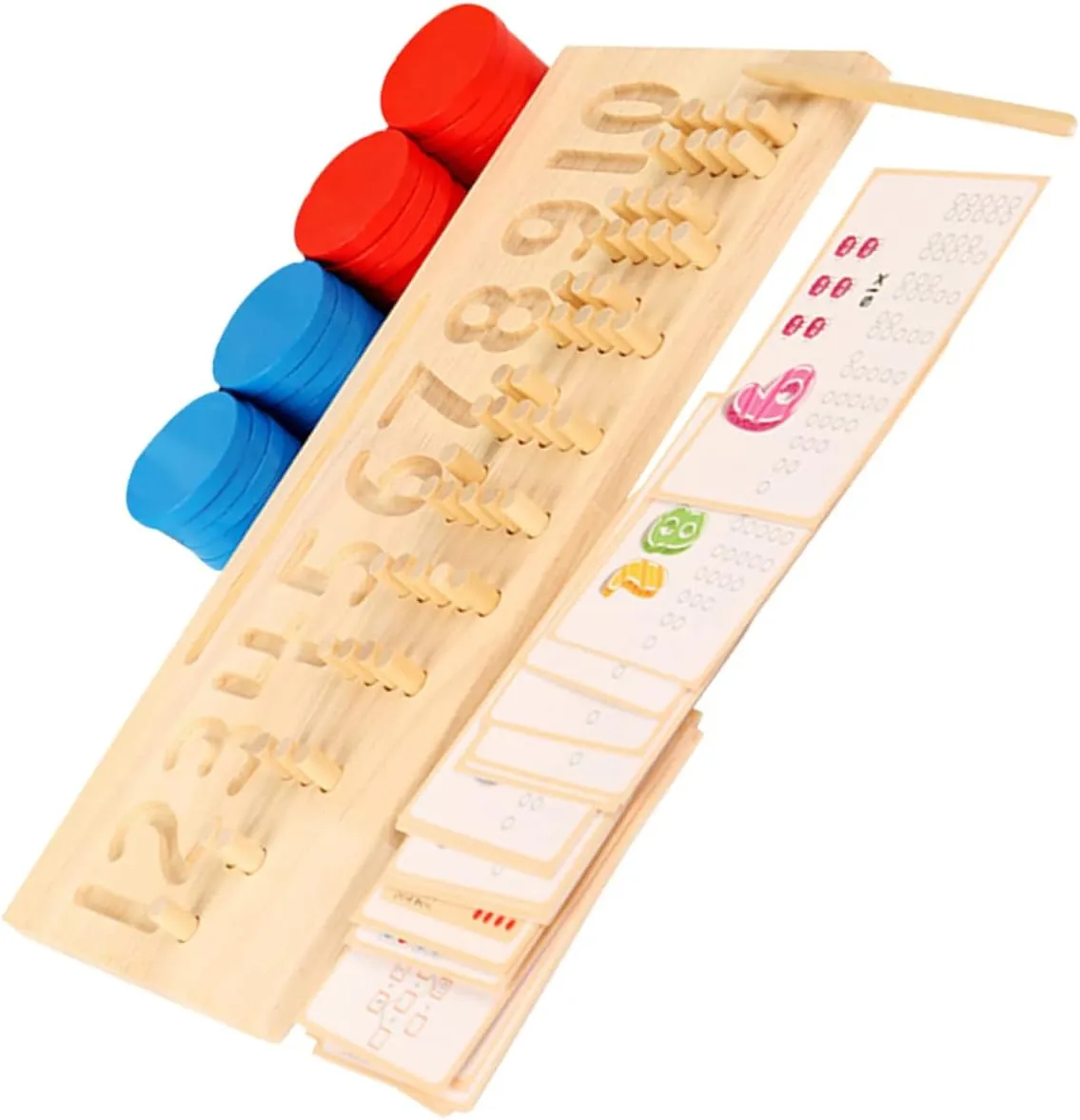 Educational for Digital Pairing Fun Math Learning Tool for Early Education and Color Recognition auditorium megafossil lade UPKOCH 1Set Wooden Number Tracing Board 