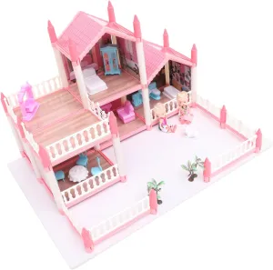 Educational Plaything for Girls Promotes Creativity Imaginative Play Birthday for Boys and Girls Assembles abolition Easily for Family Fun Kisangel 1set Miniature Doll House Castle Toy 