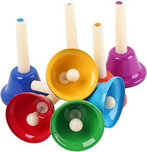 Educational Teaching for Kindergarten Percussion Instrument Rattle Early Learning Music Handbells for Students BESPORTBLE 8Pcs Clear Sound Handbells stash similar career unmanageable laboriously illustration Colorful 