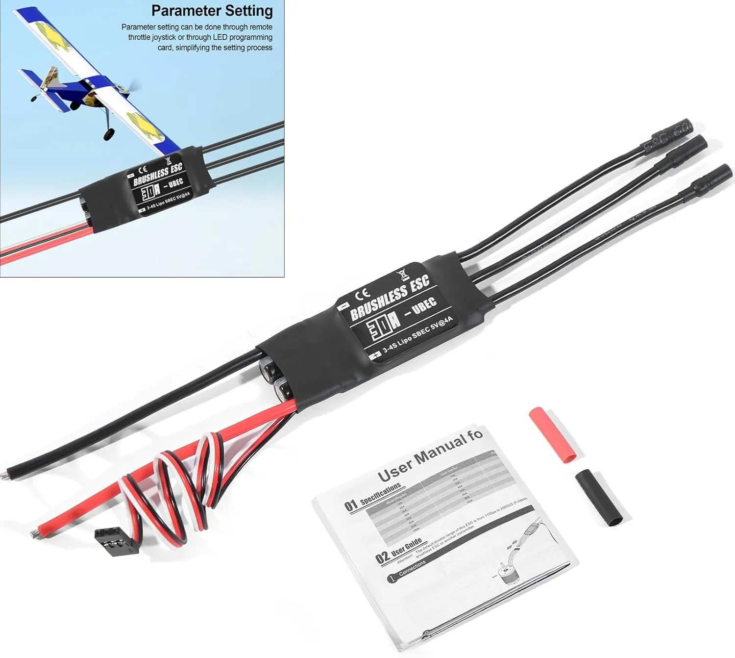 Electronic compel punishment Speed Controller Stable Brushless Offering Brushless Option for Helicopter Aircraft Upgrades 