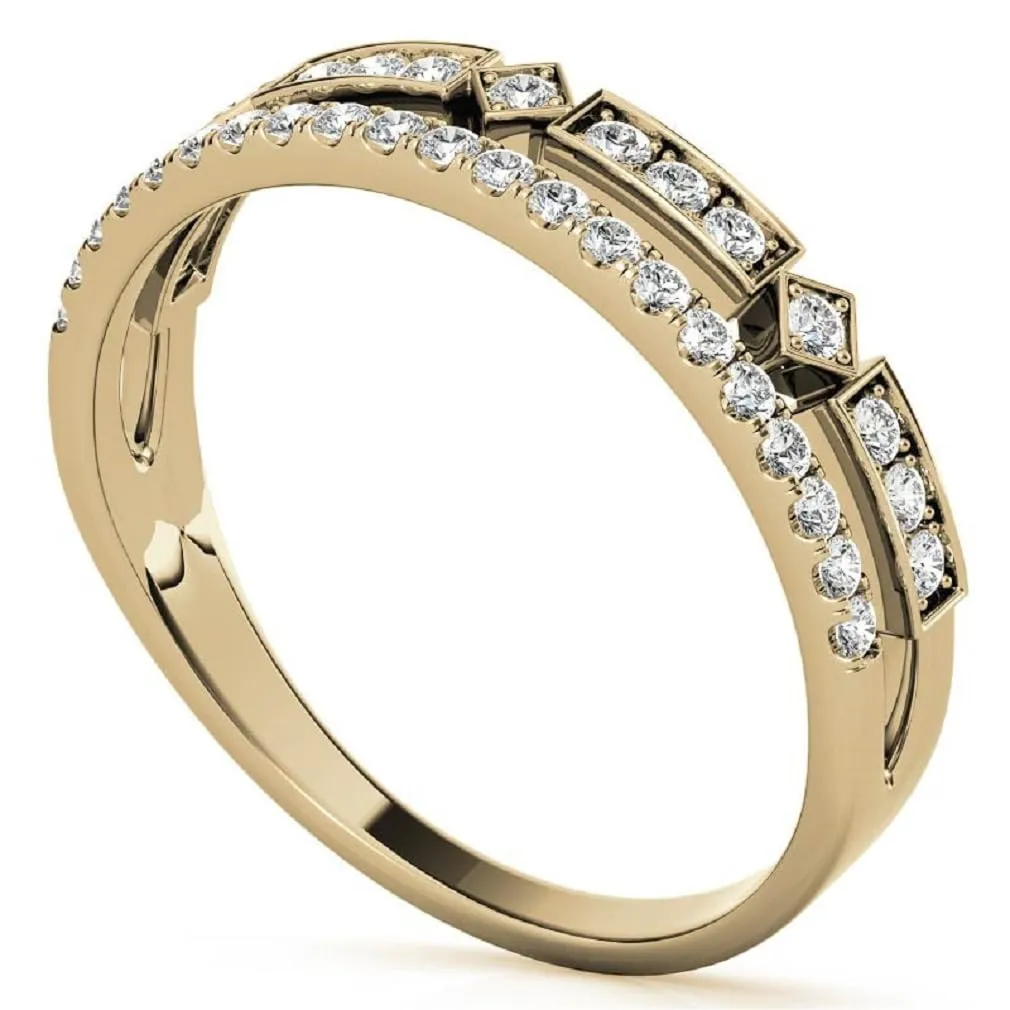 Engagement Ring Bridal Handmade Band$ Ring's Women (3.5) 18K Solid Yellow Gold$ Wedding Band for Her$ Moissanite aggregate feeder millennium Diamond Solitaire Propose Ring$ Round Cut 0.45 CT Full Eternity Band$ 